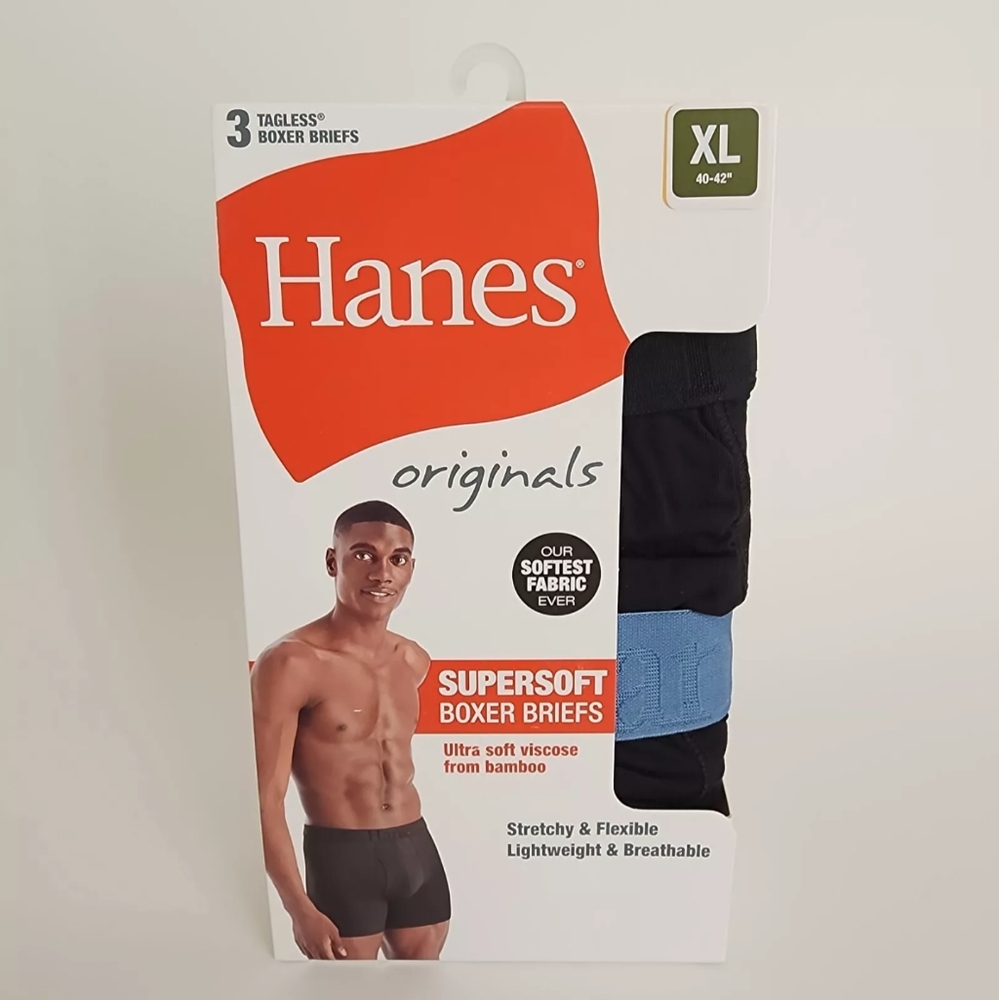 Hanes Men's Supersoft Boxer Briefs XL